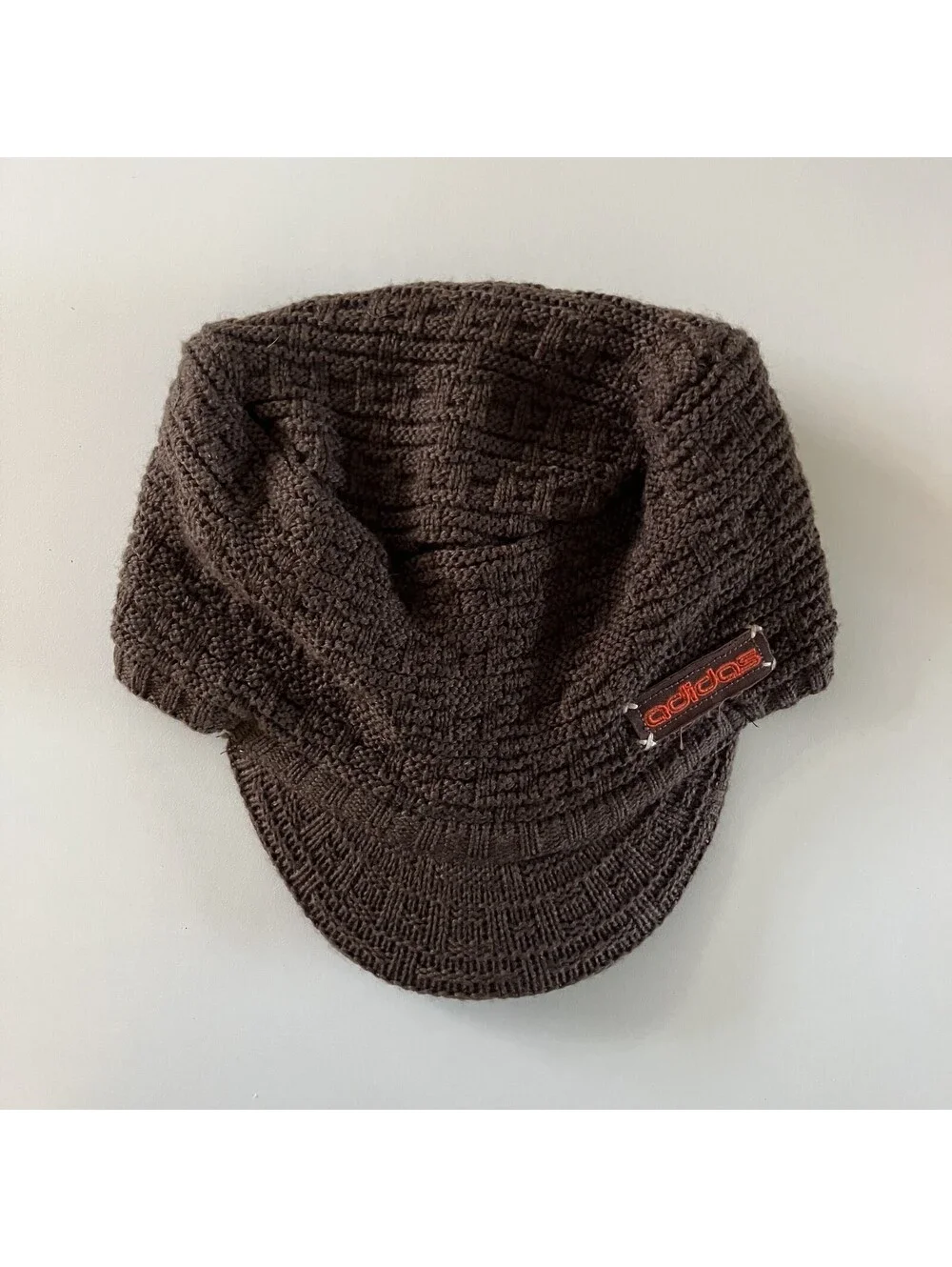 Adidas Vintage 90s Y2K Knit Beanie Hat Brim Bill Skater Cadet Cap Climatawarm